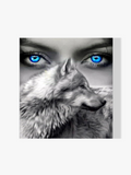 Wolf - Frau - Malen nach Zahlen
