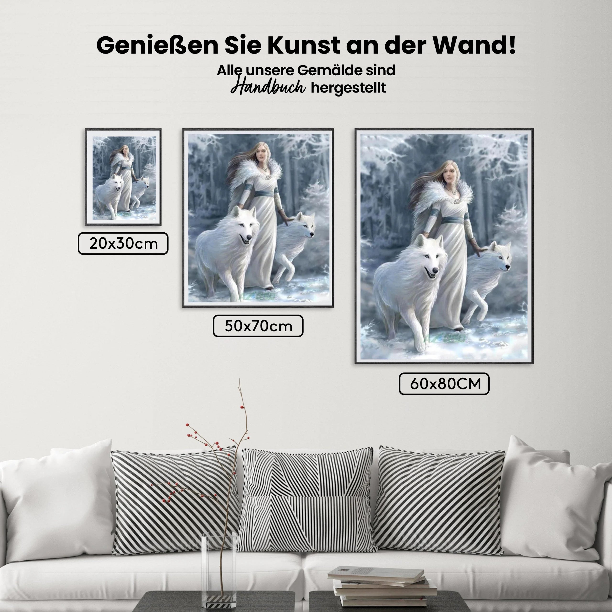 Wolf - Frau - Malen nach Zahlen