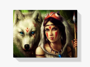 Wolf - Frau - Malen nach Zahlen