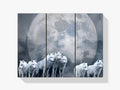 Wolf - Mond | 3 Teile - Malen nach Zahlen
