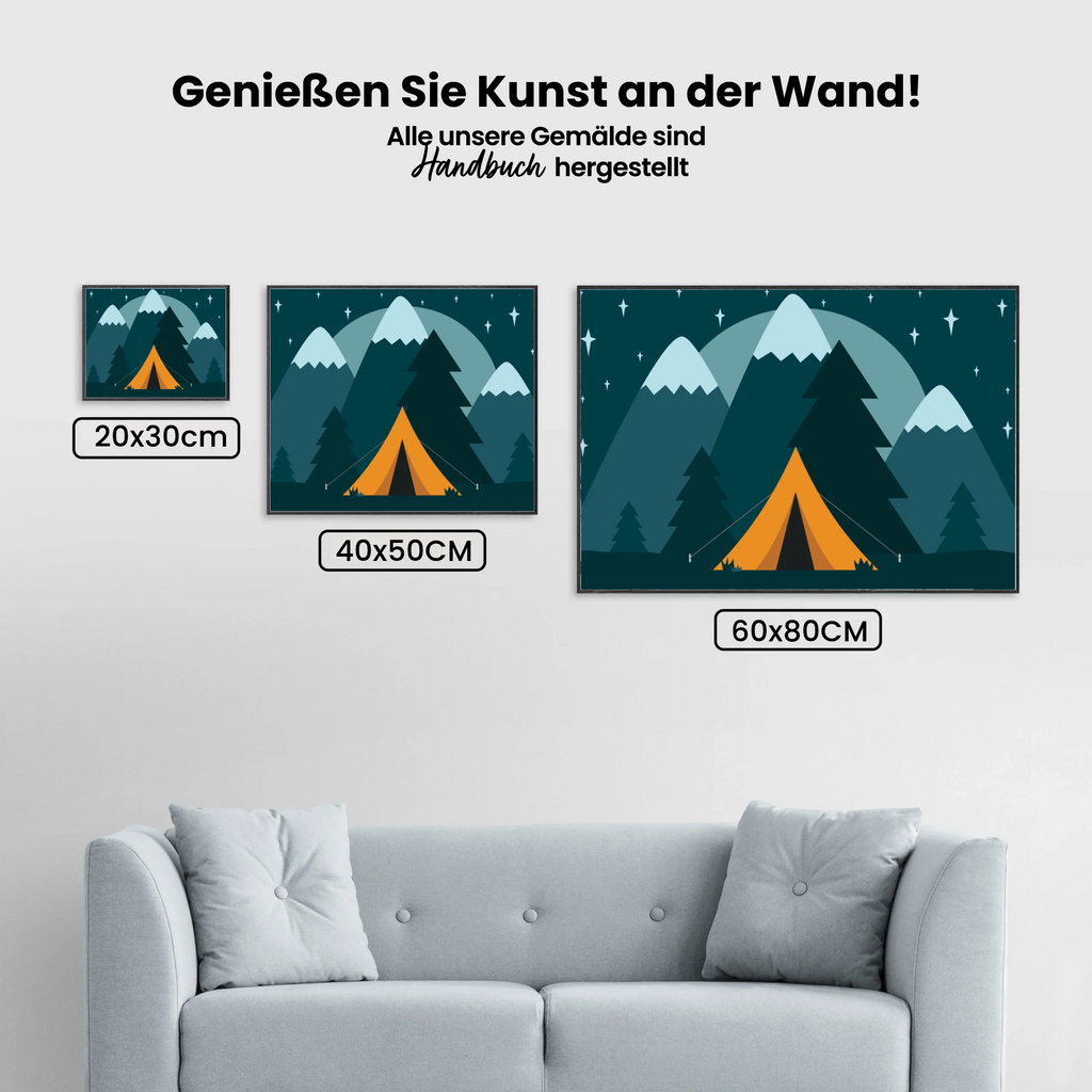 Zelt unter den Sternen - Malen nach Zahlen