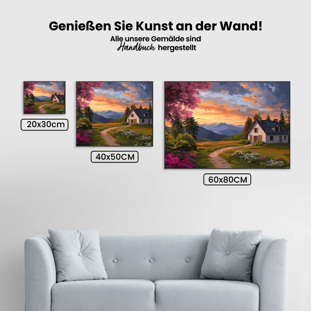 Malen nach Zahlen – Gemütliche Hüttenlandschaft V2