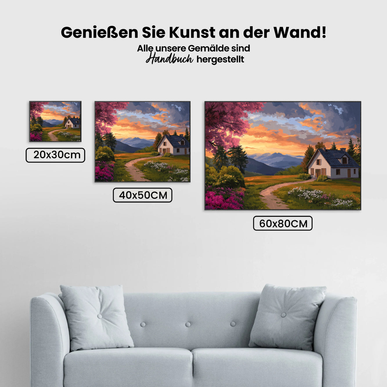 Malen nach Zahlen - Gemütliche Hüttenlandschaft V2